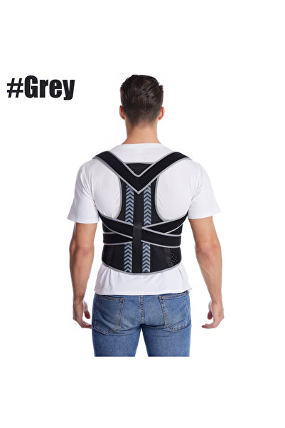 Choice5 L Grey Back Corrector Corset Magnetic Posture Corrector Straight Shou...