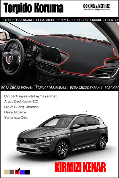 NEFİİİZZ Fiat Egea Cross Torpido Koruyucu Ekranlı Modele Özel 2015 - 2026 Ara...