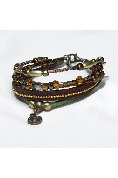DEHNA Bohemian Multi-Layered Bead Bracelet Ethnic Dangle Women's Accessory Ad...