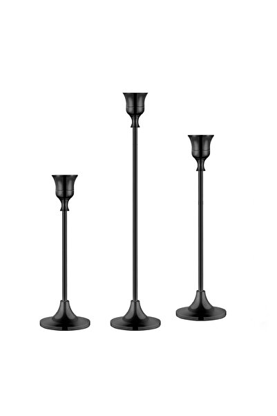 Choice black Exquisite Metal Candlestick for Wedding Table & Christmas Decor ...