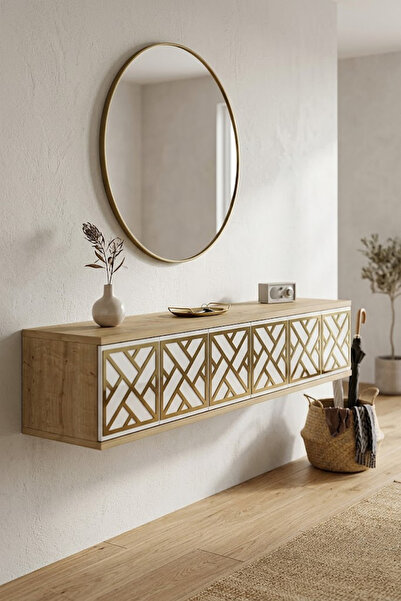CENEYRA DA1238DBG AREX Dresuar , Antre Hol Rafı Safirmeşe-Beyaz-Gold 120cm
