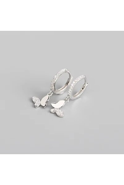 Choice 1 925 Sterling Silver Butterfly Hoop Earrings for Women Shiny CZ Gold ...
