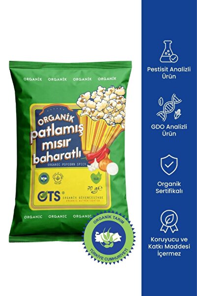 OTS Organik Organik Baharatlı Patlamış Mısır (70 g)