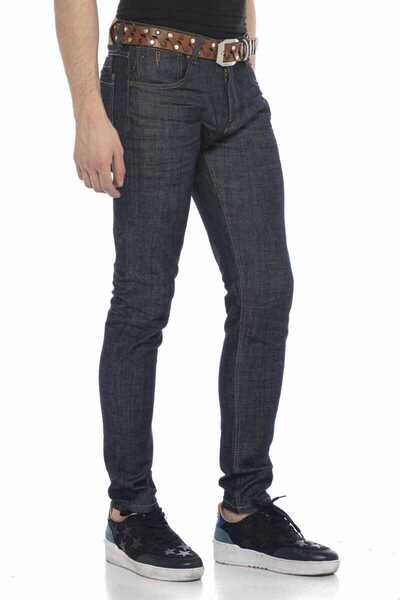 Generic Brand Pantaloni de denim casual pentru bărbați, albastru închis, alba...