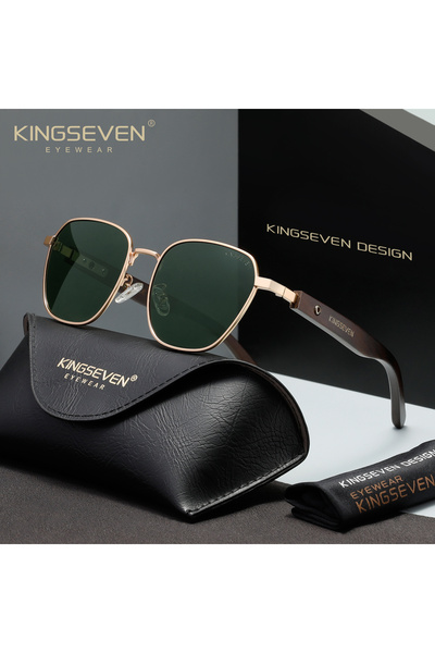 Choice1 Golden GreenG15 KINGSEVEN Wooden Male's Sunglasses Polarized Women Fa...