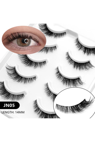 choice2 5pairs-JN05 Veltrinay Cat Eye Lashes Soft Natural Faux Mink Eyelashes...