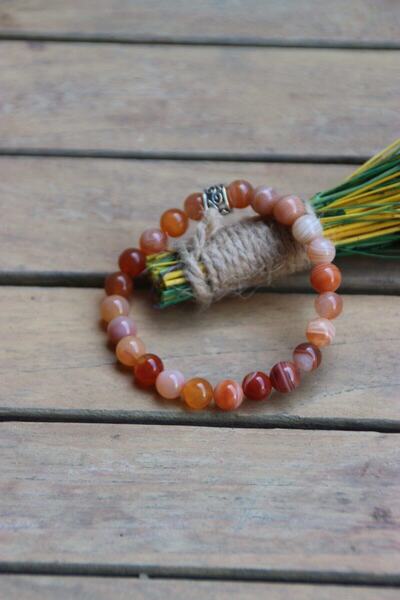 OSMANLI DEĞERLİ TAŞ Madagascar Certified Agate Bracelet
