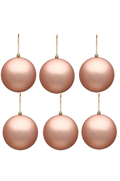 Pandoli Partidolu 6 Adet Gold Rose Renk 6 cm Yılbaşı Ağacı Cici Top