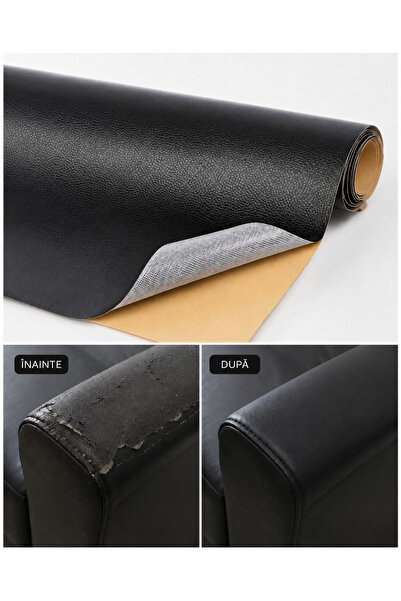 unbranded Kit reparație piele LEATHERPATCH 40x300 cm, adeziv puternic, imperm...
