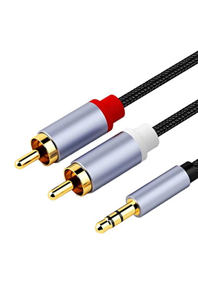 choice2 كابل صوتي 1 متر من 3.5 ملم إلى 2RCA و Type-C، محول ستيريو ذكر 2RCA بم...