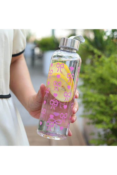 Choice 550ML Pink bowknot 550ML Plastic Water Bottle Portable Gym Sport Water...