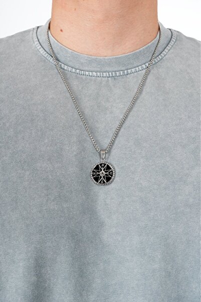 UKHWD SUPPLY 316L Steel Compass Pendant