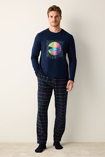 Penti Men's Pacman Multi-Colored Pants Pajama Set