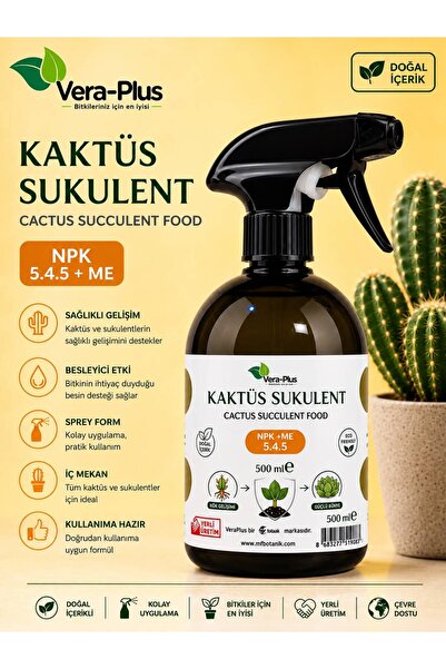 MF Botanik Vera Plus Kaktüs Sukulent Besini Yaprak Gübresi 500 Ml