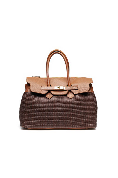 Poseta Domnitei Bag Isabella from Leather & Raffia - Brown
