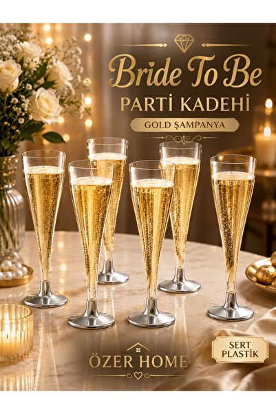 troykar Özer Home Bride To Be Parti Kadeh Şampanya Bardağı 6'lı Bekarlığa Ved...
