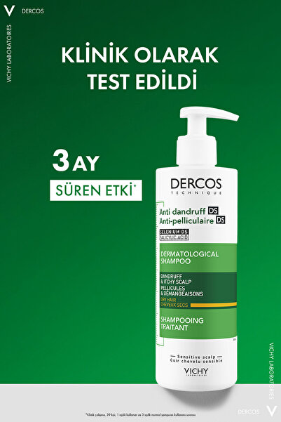 Vichy Dercos Kuru Saçlar İçin Kepek Karşıtı Şampuan Seti: Anti Dandruff Şampuan 390 ml & Şampuan 50 ml