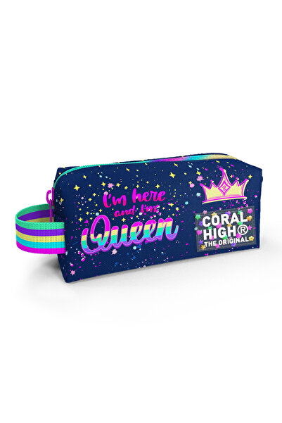 Coral High 22075 KIDS ÇOK RENKLİ LACİVERT TEK BÖLMELİ KALEM ÇANTASI