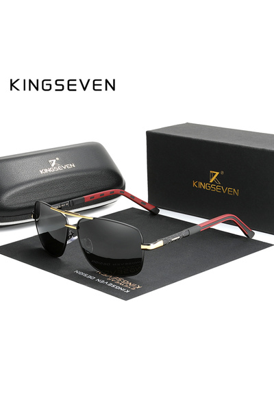 choice2 Gold Gray KINGSEVEN Aluminum Brand Polarized Sunglasses Men Women Fas...