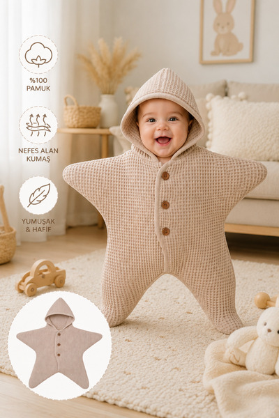 UmBaby Yıldız Figür Bebek Uyku Tulumu 0-6 Ay Tek Beden