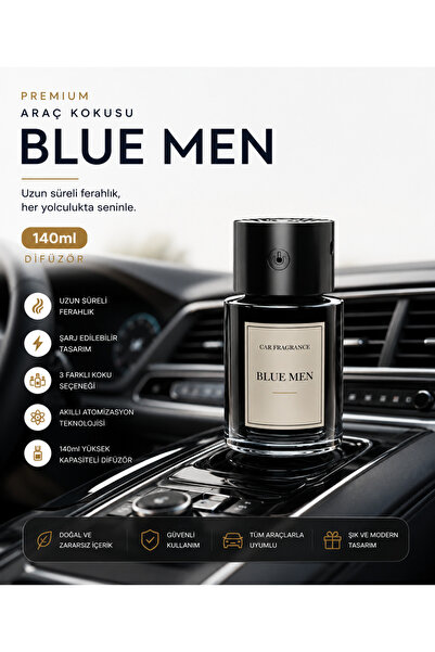 GudeX Akıllı Araç Kokusu 140 ML Şarjlı Difüzör Blue Men Araç Parfümü