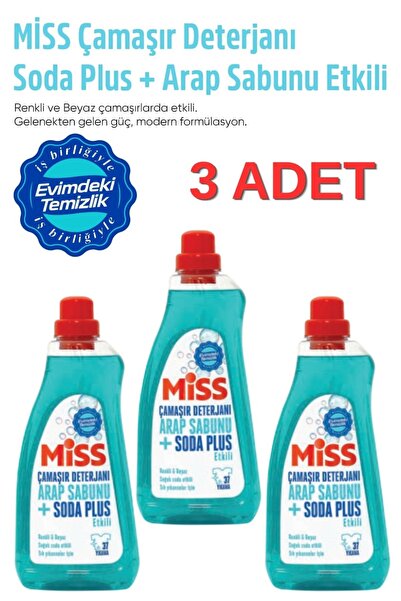 Miss ÇAMAŞIR DETERJANI ARAP SABUNU ETKİLİ 3 ADET 1500 ML