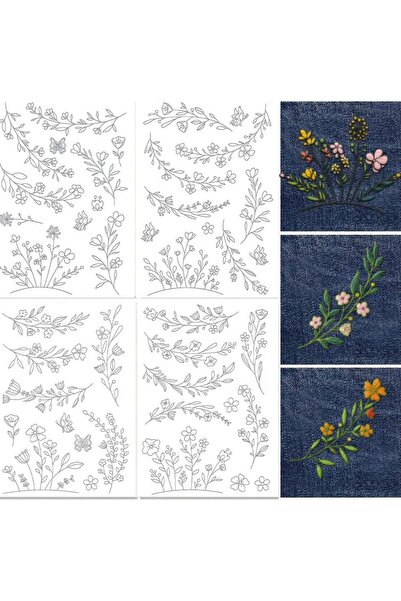 Choice4 4 Sheets Stick & Stitch Embroidery Soluble Stabilizer Flower Paper Wa...