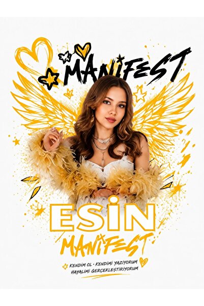 SİBELİZE Manifest Esin Kanatlı Tasarım T-shirt