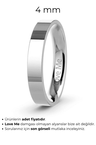 Love Me Yeni Model Asla Kararmaz Mücevher Kalitesinde 4mm Parlak Beyaz Renk D...