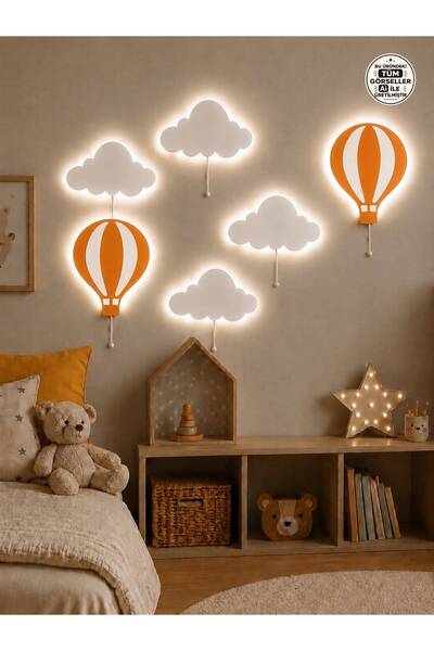 Windly Concept 4’lü Bulut 2’li Balon Bebek Odası Çocuk Odası Aydınlatma Dekor...