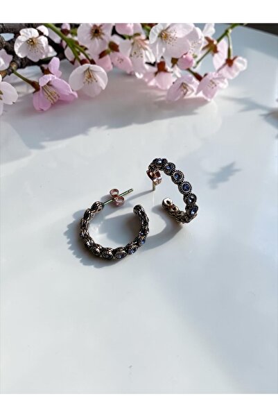 FAYRA ACCESSORIES Crystal Stone Waterway Hoop Earrings