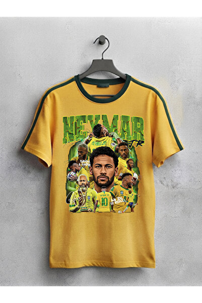 MAGORS Tricou unisex cu imprimeu Neymar, croială oversize, cu gât crewneck, B...