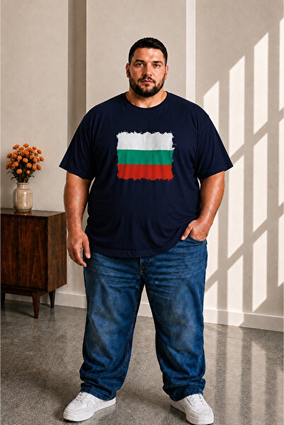 sngl tekstil Tricou cu mânecă scurtă pentru bărbați, mărime mare, cu imprimeu...