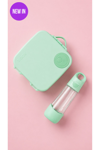 b.box مجموعة صندوق غداء صغير للأطفال + تريتان ™   زجاجة ماء 450 مل - نعناع (2...