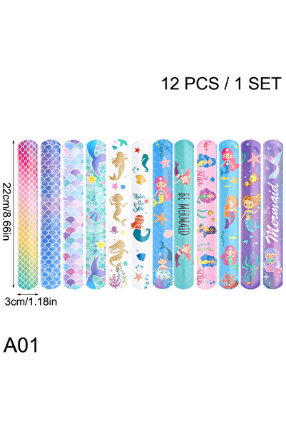 Choice 12PCS A01 12pcs Mermaid Slap Bracelets Little Mermaid Slap Girls Birth...