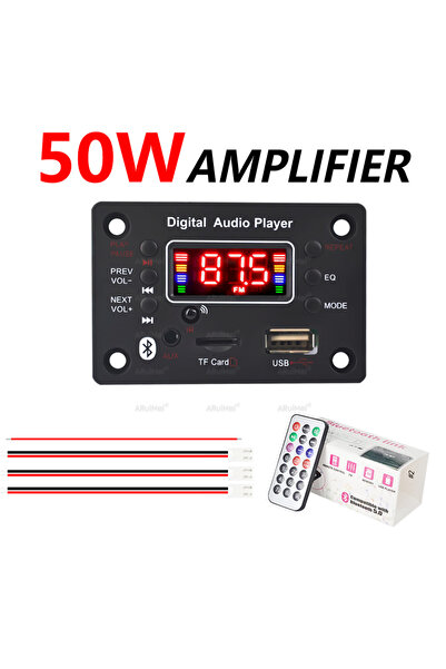 Choice 1PCS 2x25W 50W Bluetooth Audio Amplifier Complete Kit with Aluminum Ca...