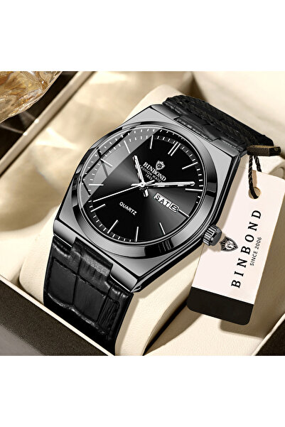 Choice9 3 BINBOND Luxury Leather Strap Quartz Wristwatches Precise Luminous W...