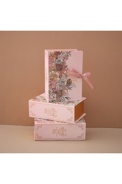choice2 13cmx4.5cmx9cm 5pcs pink 5pcs Book Shape Gift Box with Ribbon Paperbo...