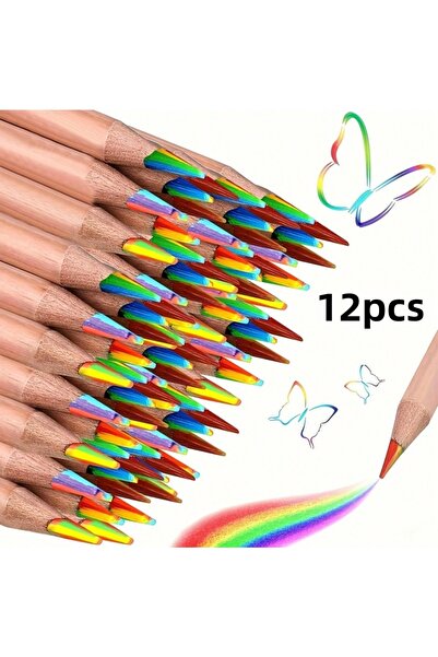 Choice1 12Pcs 6/12/24 Set of 24 colorful Wooden Pencils, 7-in-1 rainbow Drawi...
