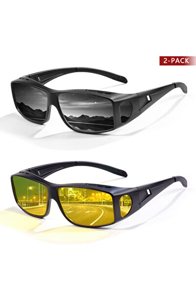 Choice1 C1 CRIXALIS Polarized Night Driving Glasses for Men Women Fit Over Ni...