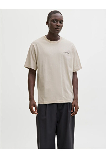 Jack & Jones JACK JONES Yazı Desenli Erkek Yuvarlak Yaka Tişört 12287990