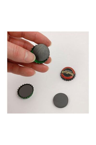 Dünya Magnet 50 Adet- Yuvarlak Ferrit Mıknatıs, 20x3 mm, Kokulu Taş, Nişan Süsleme Mıknatısı