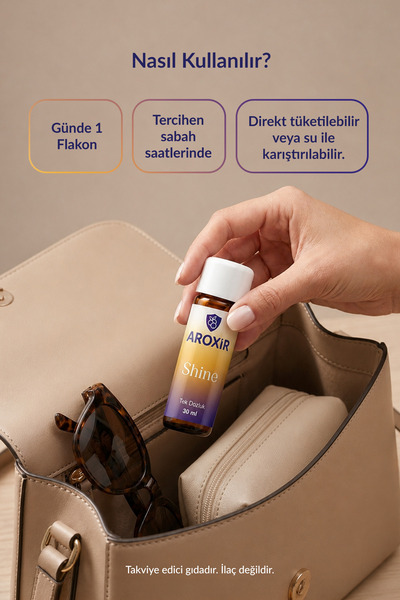Aroxir Shine Cilt Sağlığına Destek Collogen I-III, Aronya, Hyaluronik Asit ve Glisin 30x30 ml