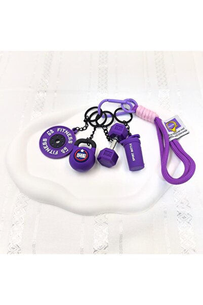 Choice Purple 5 In 1 Fitness Keychains Gym Barbell Key Chain Weightlifting Ke...