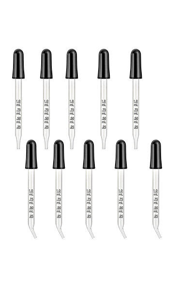 Choice4 1ml Quanhei 10Ge Glass Pipette Dropper, Ear and Eye Dropper with Bent...