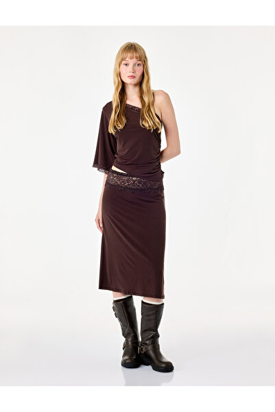 Koton Lace Detailed Flared Maxi Skirt