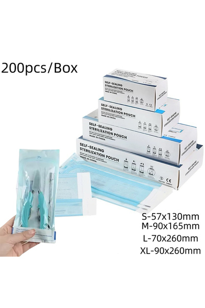 Choice1 90x260mm 200Pcs Medical-Grade Disposable Sterilization Pouch Bags Sel...