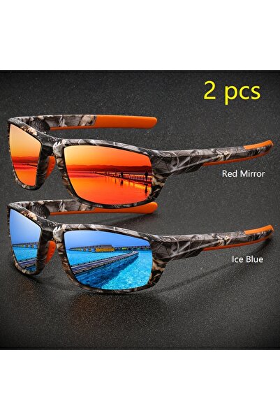 Choice5 Red Mirror-Ice Blue 2PCS Fashion Vintage Pattern Sunglasses Men Women...