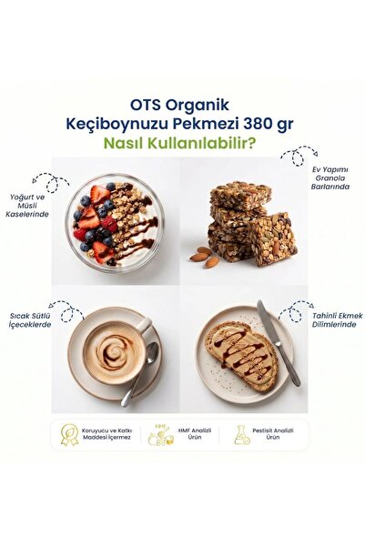 OTS Organik Keçiboynuzu Pekmezi 380 gr (Organik Sertifikalı, Pestisit Analizli)