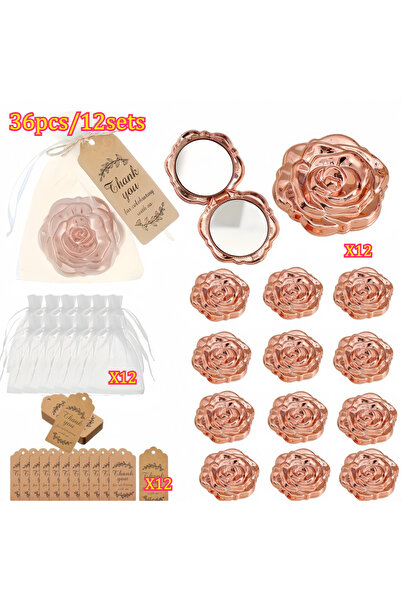 Choice Gold--36PCS 36pcs/12sets RoseShaped Makeup Mirror 15th Birthday Party ...